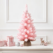 60CM Flocked Pink Tabletop Christmas Tree