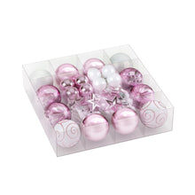 33 Piece Pink & White Christmas Bauble Decoration Set