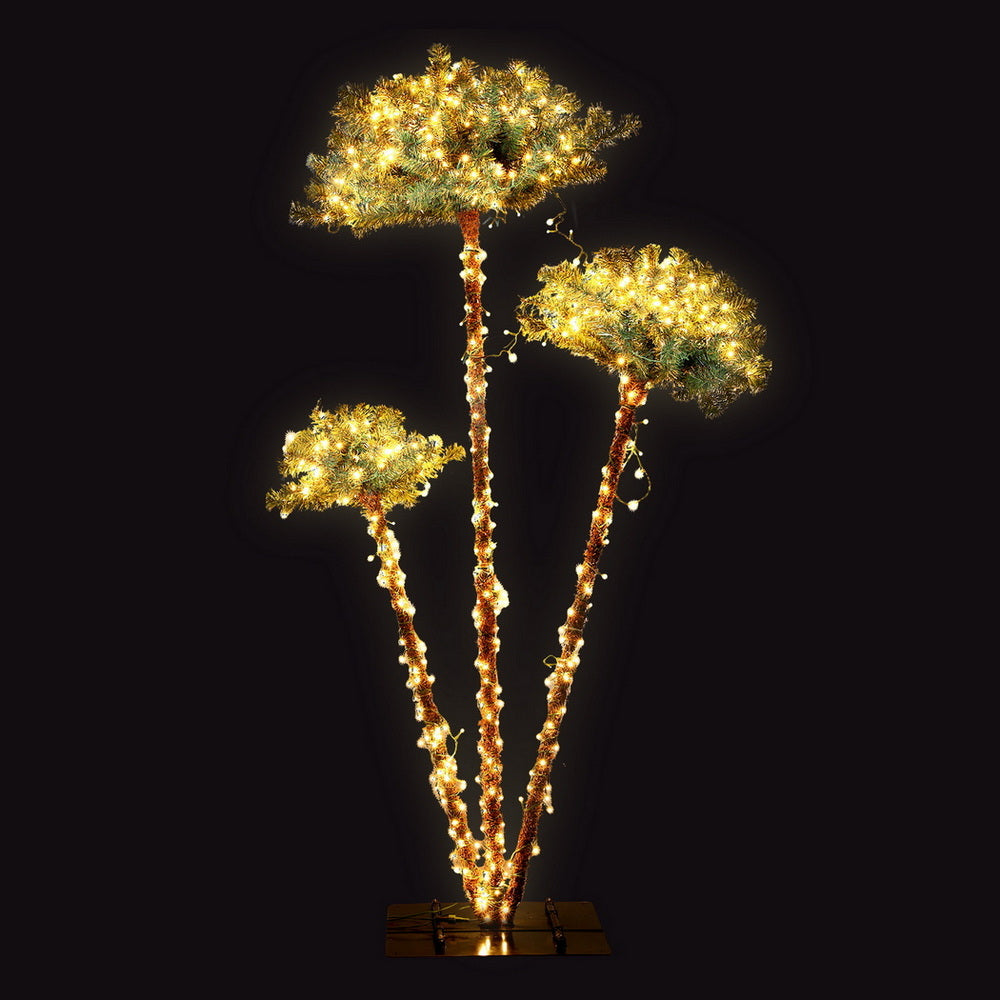 Pre-Lit Christmas Palm Tree Set with 930 Warm White LEDs