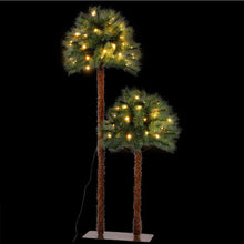 1.5M & 1M Pre-Lit Christmas Palm Tree Set with 70 Warm White LEDs