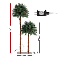 1.5M & 1M Pre-Lit Christmas Palm Tree Set with 70 Warm White LEDs