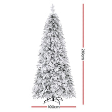 7FT Snow-Flocked Pencil Christmas Tree with 350 LED Lights