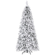 7FT Snow-Flocked Pencil Christmas Tree with 350 LED Lights
