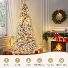 7FT Snow-Flocked Pencil Christmas Tree with 350 LED Lights