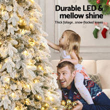 7FT Snow-Flocked Pencil Christmas Tree with 350 LED Lights