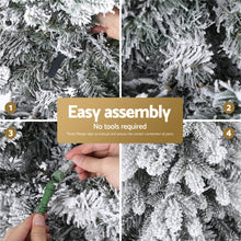 7FT Snow-Flocked Pencil Christmas Tree with 350 LED Lights