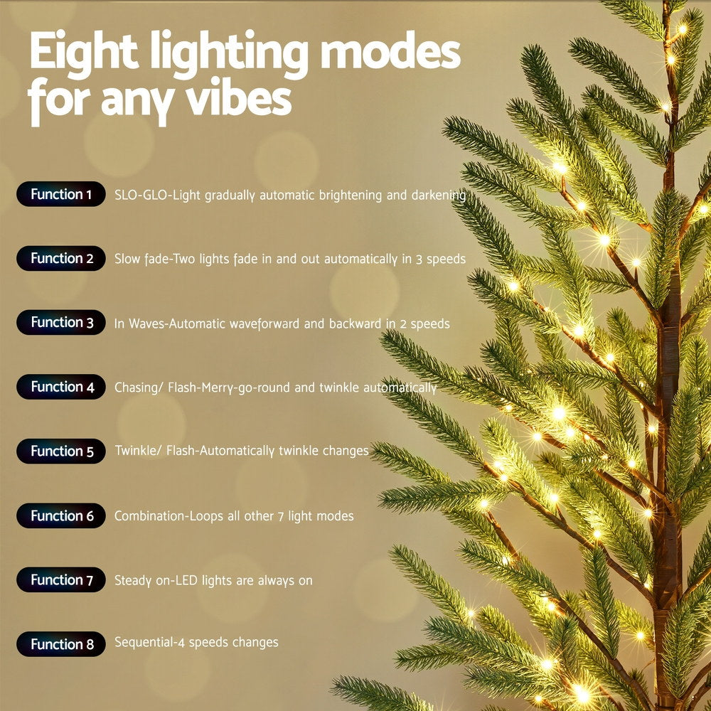 6FT Pre-Lit LED Christmas Tree with 120 Warm White LEDs