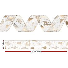 20M Gold Christmas Tree Ribbon Roll