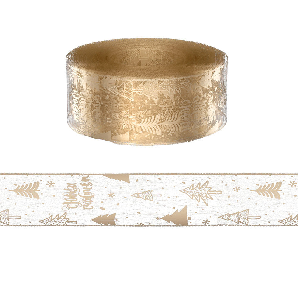 20M Gold Christmas Tree Ribbon Roll
