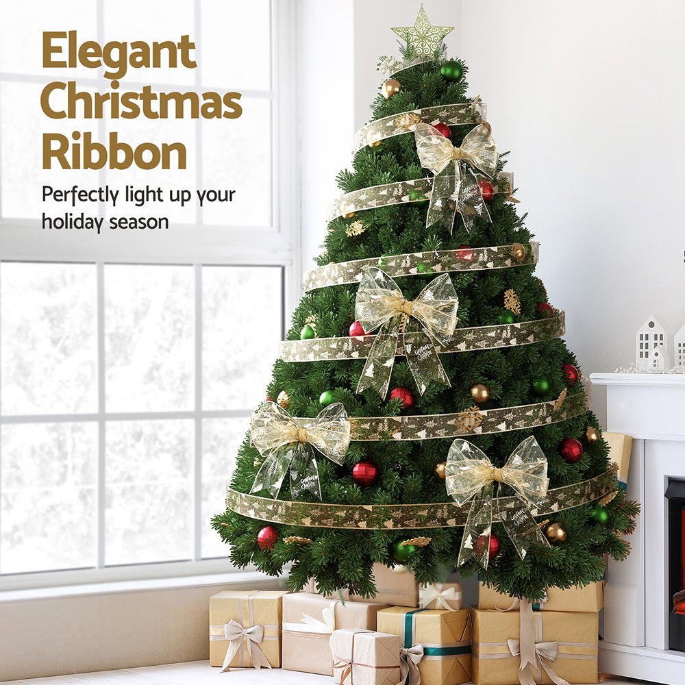20M Gold Christmas Tree Ribbon Roll