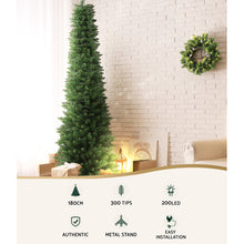 6FT Slim Pre-Lit Christmas Tree with 200 Warm White LEDs