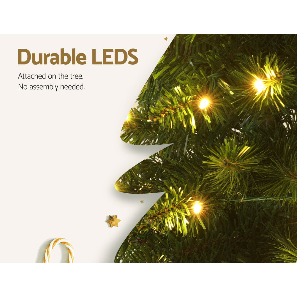 6FT Slim Pre-Lit Christmas Tree with 200 Warm White LEDs