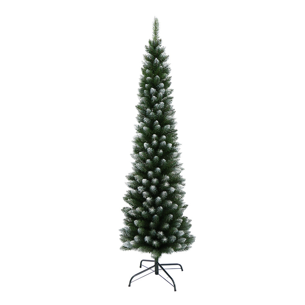 6FT Slim Snow-Tipped Christmas Tree with 300 Tips