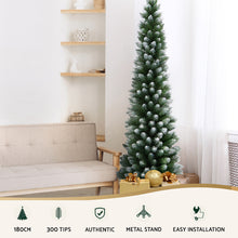 6FT Slim Snow-Tipped Christmas Tree with 300 Tips