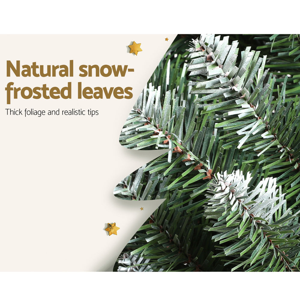 6FT Slim Snow-Tipped Christmas Tree with 300 Tips
