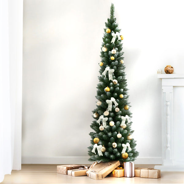 6FT Slim Snow-Tipped Christmas Tree with 300 Tips