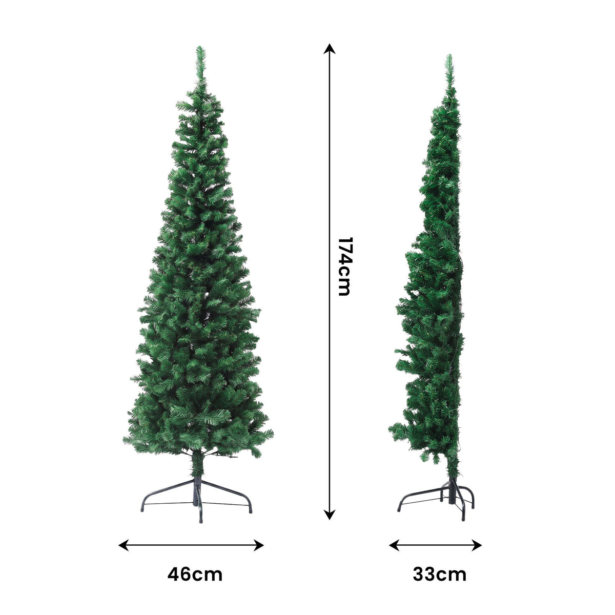 6FT Pre-Lit Half Christmas Tree with 165 Warm White LED