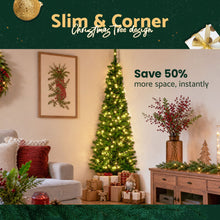 6FT Pre-Lit Half Christmas Tree with 165 Warm White LED