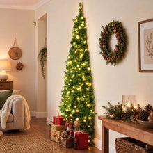 6FT Pre-Lit Half Christmas Tree with 165 Warm White LED