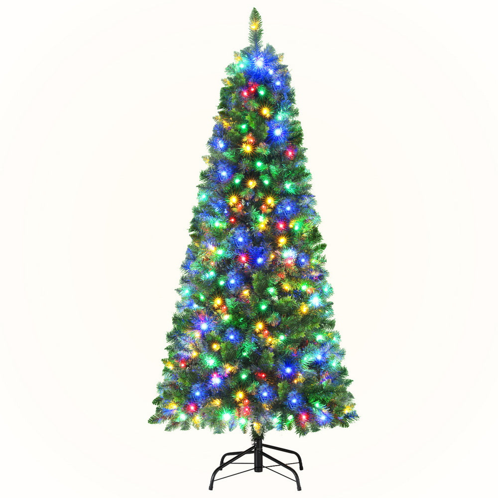 6FT Pre-Lit Christmas Tree with 200 Multi-Colour LEDs & 8 Lighting Modes