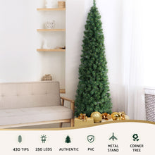 7FT Half Corner Christmas Tree with 250 LED Lights