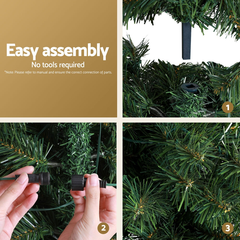 7FT Half Corner Christmas Tree with 250 LED Lights