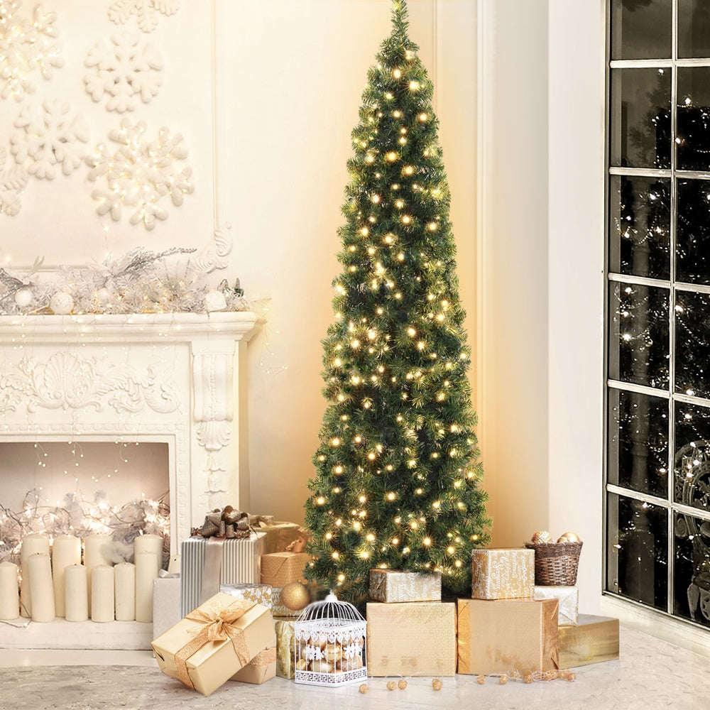 7FT Half Corner Christmas Tree with 250 LED Lights