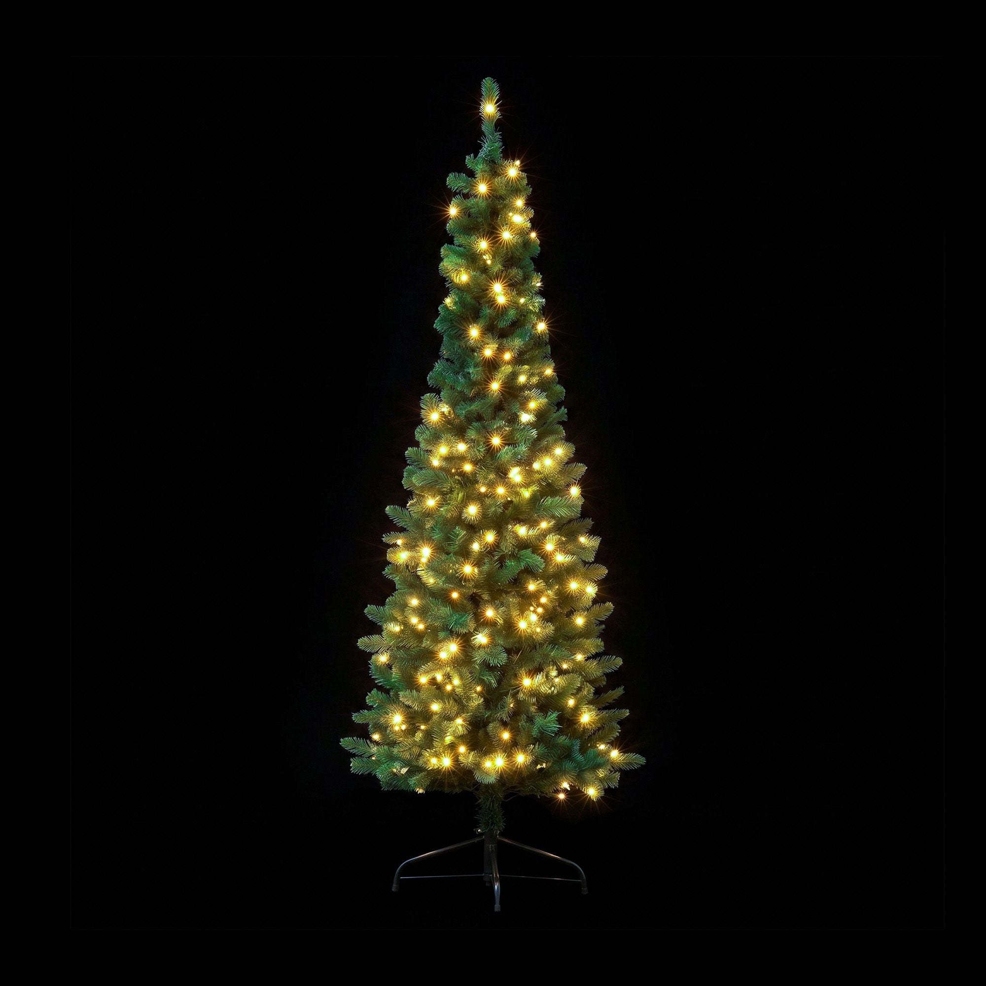 8FT Pre-Lit Half Christmas Tree with 280 Warm White LED