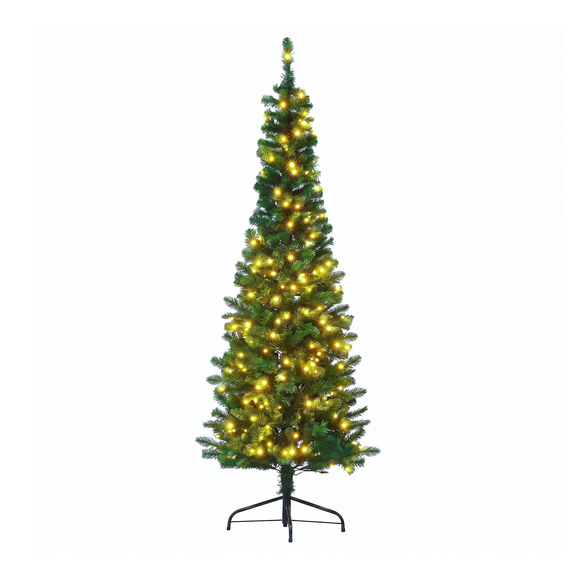 8FT Pre-Lit Half Christmas Tree with 280 Warm White LED