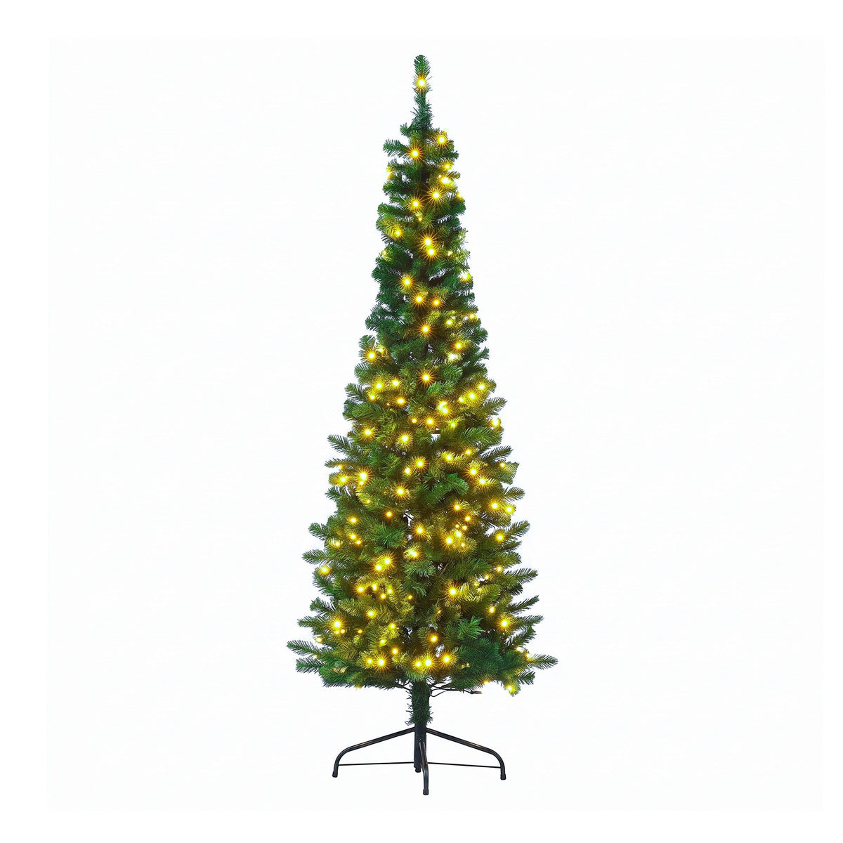 8FT Pre-Lit Half Christmas Tree with 280 Warm White LED