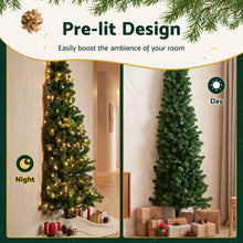 8FT Pre-Lit Half Christmas Tree with 280 Warm White LED