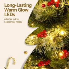 6FT Slim Pre-Lit Christmas Tree with 200 Warm White LEDs & Red Berries