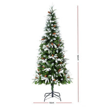 6.5FT Snow-Flocked Christmas Tree with Pine Cones & 280 LED Lights