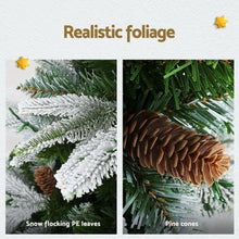 6.5FT Snow-Flocked Christmas Tree with Pine Cones & 280 LED Lights