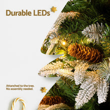 6.5FT Snow-Flocked Christmas Tree with Pine Cones & 280 LED Lights