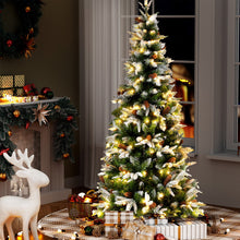 6FT Snow-Flocked Pine Cone Christmas Tree – 680 Tips, 280 Warm White LED Lights