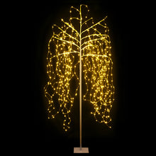 7FT Solar Weeping Willow LED Christmas Tree with 600 Warm White LEDs