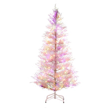 6FT Pre-Lit Iridescent Christmas Tree with 200 Multi-Colour LEDs