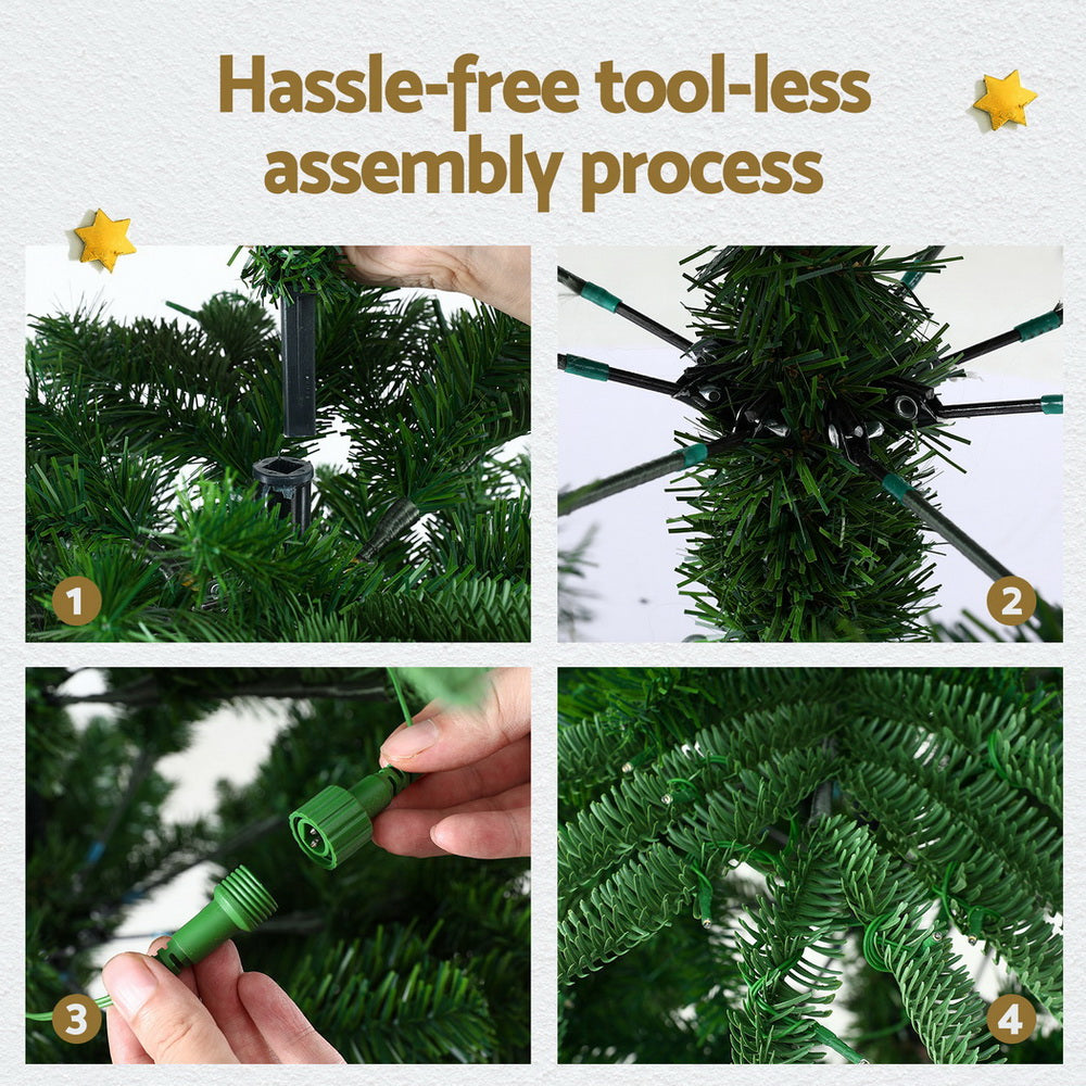 7FT Sparse Christmas Tree – 860 Tips, 400 Warm White LED Lights