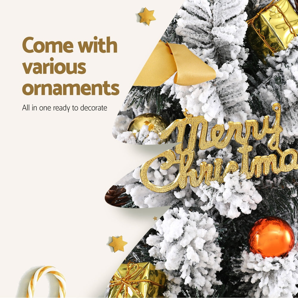 60CM Snow-Flocked Mini Christmas Tree – 100 Tips, Unlit