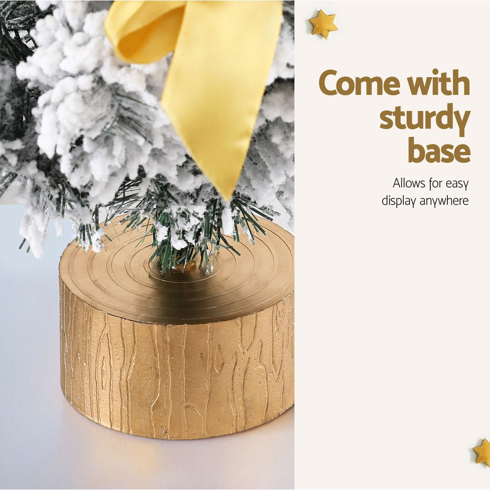 60CM Snow-Flocked Mini Christmas Tree – 100 Tips, Unlit
