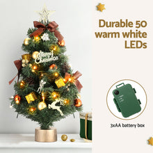 60CM Decorated Mini Christmas Tree – 50 Tips, 50 Warm White LED Lights
