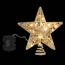 23CM 3D Gold Christmas Tree Topper Star with 20 LED