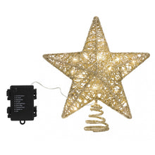 23CM 3D Gold Christmas Tree Topper Star with 20 LED