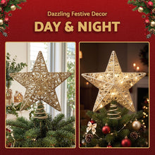 23CM 3D Gold Christmas Tree Topper Star with 20 LED
