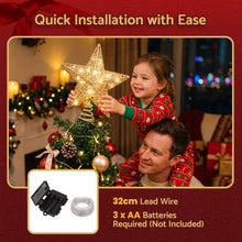 23CM 3D Gold Christmas Tree Topper Star with 20 LED