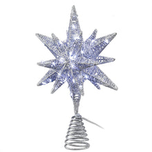 3D Christmas Tree Topper Star – 60 White LED Lights Silver