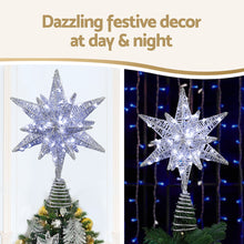 3D Christmas Tree Topper Star – 60 White LED Lights Silver