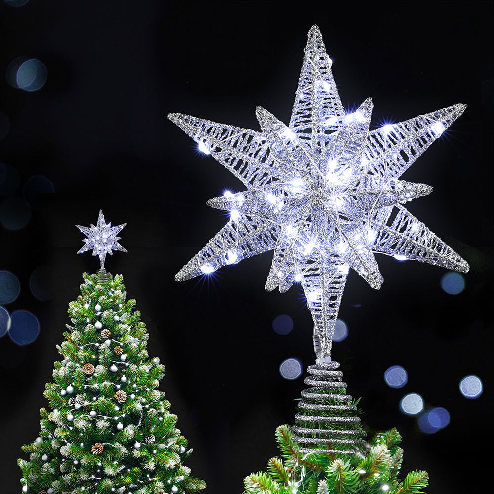 LED Christmas Tree Topper Star with 60 Cool White LEDs & Timer