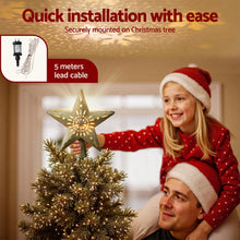Christmas Tree Topper Star – Gold Glitter Snowflake Projector